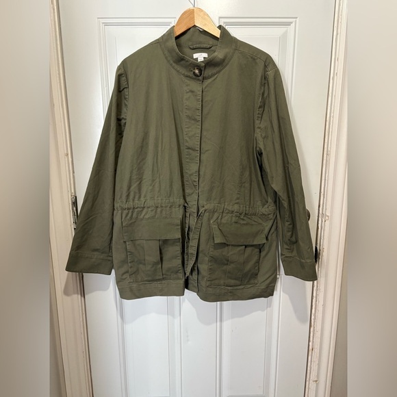 J.Jill utility green jacket button front with pockets size XL soft material - Picture 1 of 7
